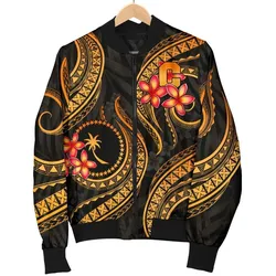 FamilyGaterJacket - Bomber Jacket Chuuk Micronesian Gold Plumeria - BN11