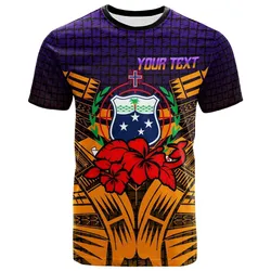 (Custom Personalised) Samoa T Shirt - Hibiscus With Tribal LT12