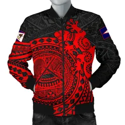 American Samoa Men's Bomber Jacket - Polynesian Lizard - BN15