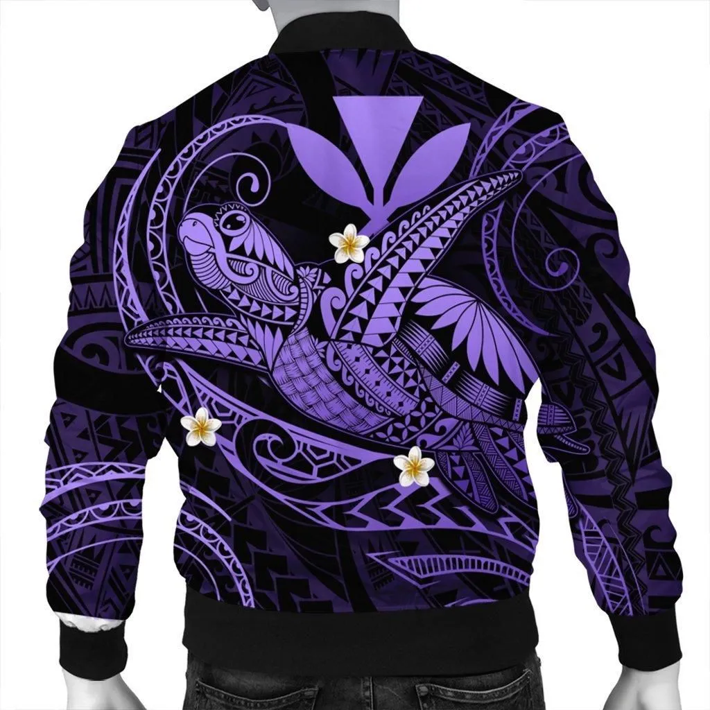 Hawaii Turtle Polynesian Bomber Jacket - Nane Style Purple - AH