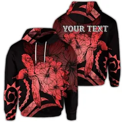 Alohawaii Hoodie - (Personalised) Hawaiian - Hawaii Turtle Hibiscus Polynesian Vintage Hoodie - Red - AH - J4R