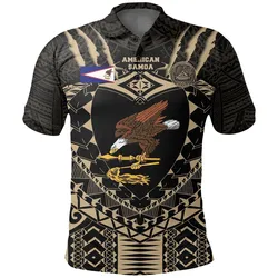 American Samoa Tattoo Rugby Polo Shirt - Tan
