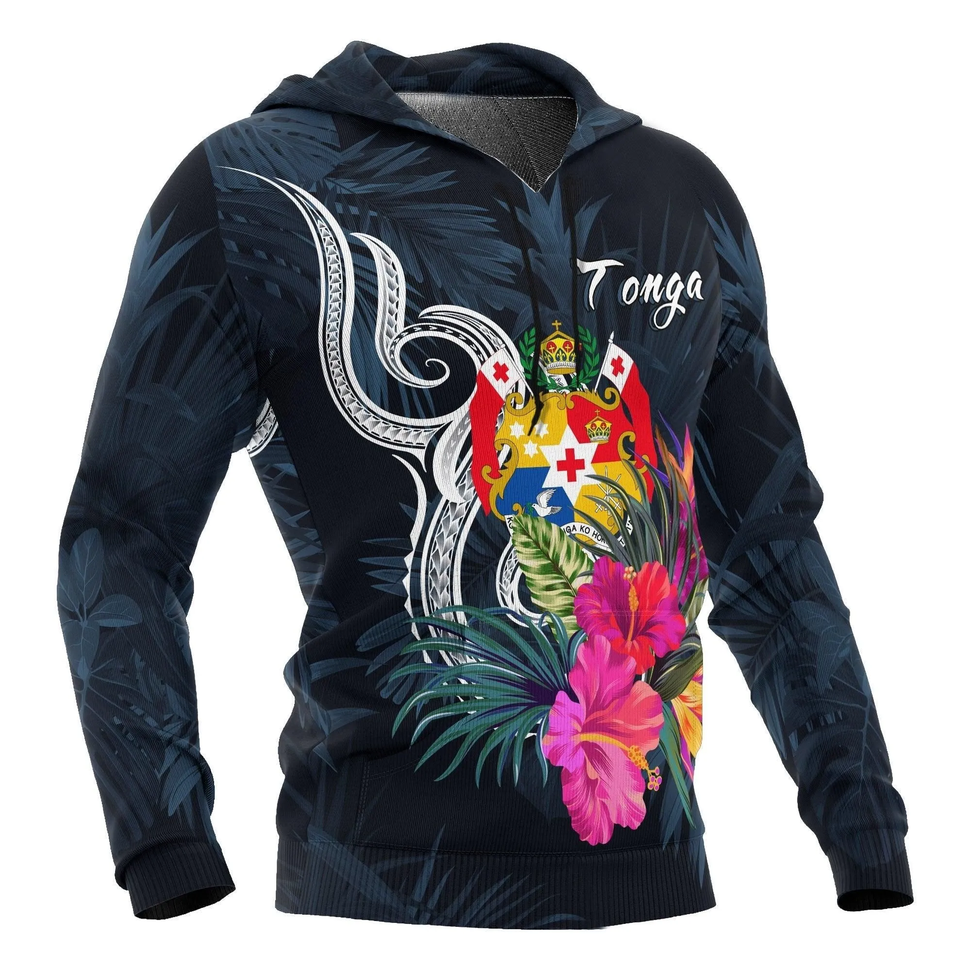 Tonga Polynesian Hoodie - Tropical Flower