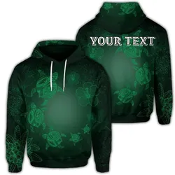 (Personalised) Hawaiian Plumeria Hibiscus Turtle Under Sea Polynesian Hoodie Green AH