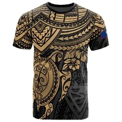 Guam Guam Flag Polynesian Golden Turtle Hibiscus Unisex 3D T-Shirt All Over Print ONCAW