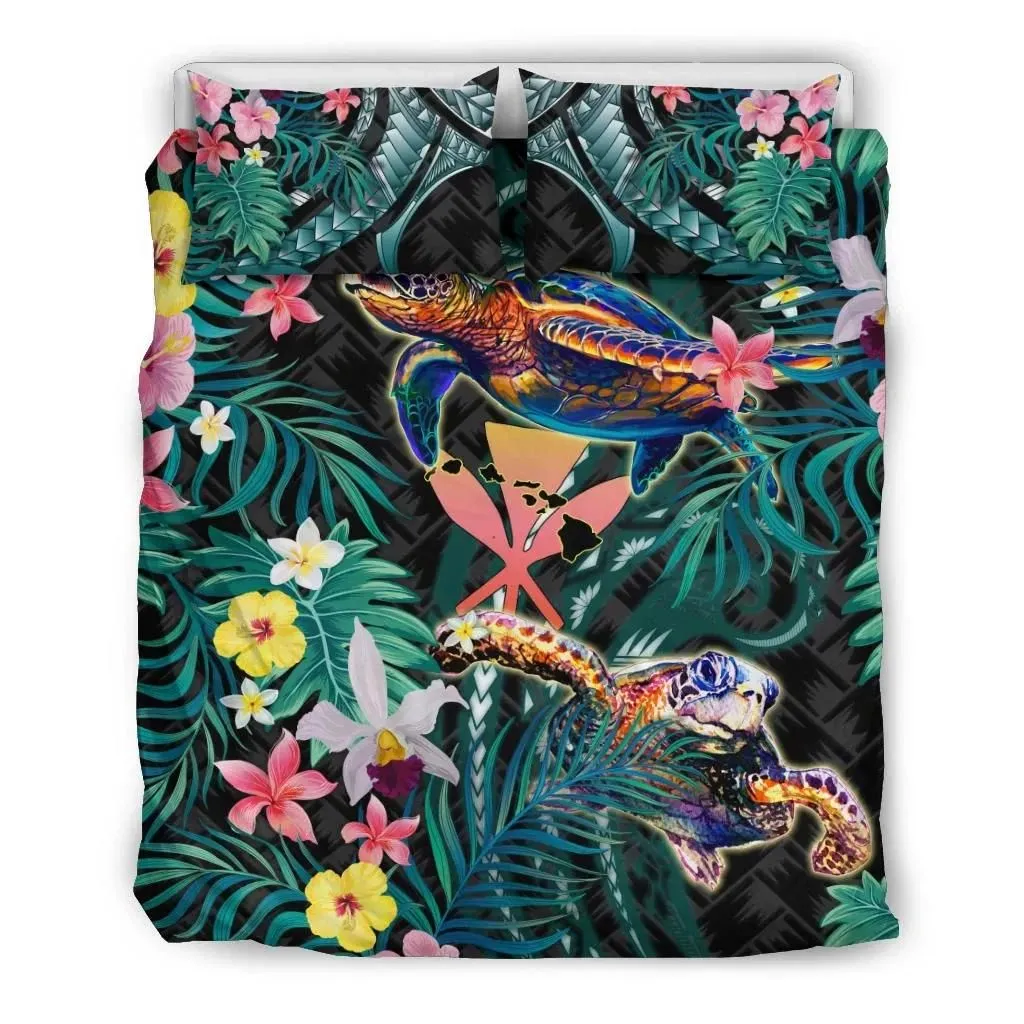 FamilyGater Bedding Set - Cover and Pillow Cases Kanaka Maoli (Hawaiian) Pink Turtle Hibiscus Duvet Cover and Pillow Case TH5