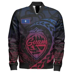 Polynesian Pride Jacket - Guam Rising Style Sleeve Zip Bomber Jacket LT10