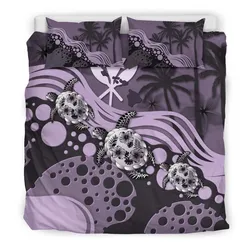 Polynesian Hawaii Purple Turtle Hibiscus A Bedding Set Camlisc