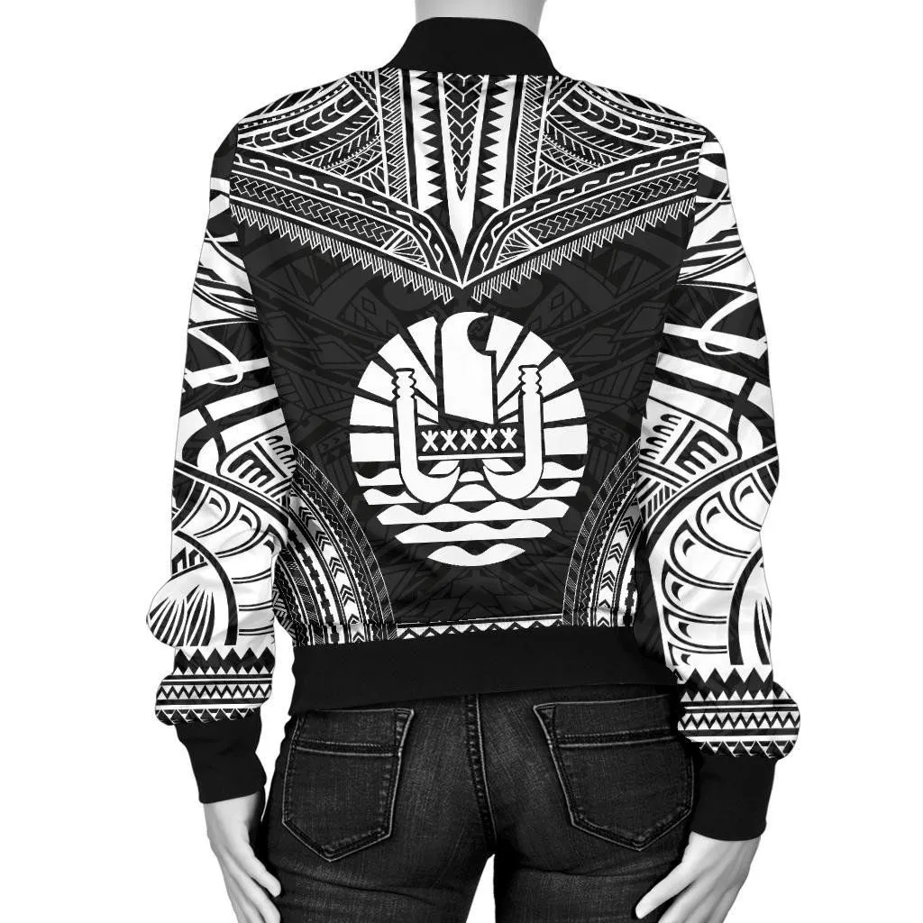 French Polynesia Polynesian Chief Women'S Bomber Jacket - Black Version - Bn10