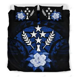 Kosrae Dark Blue Hibiscus Bedding Set Bedroom Decor