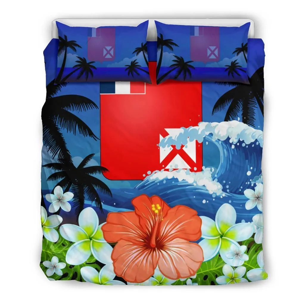 FamilyGater Bedding Set - Cover and Pillow Cases Wallis and Futuna Coat Of Arms Hibiscus Th5