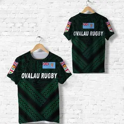 Fiji Ovalau Rugby T Shirt Dark Green Style LT8