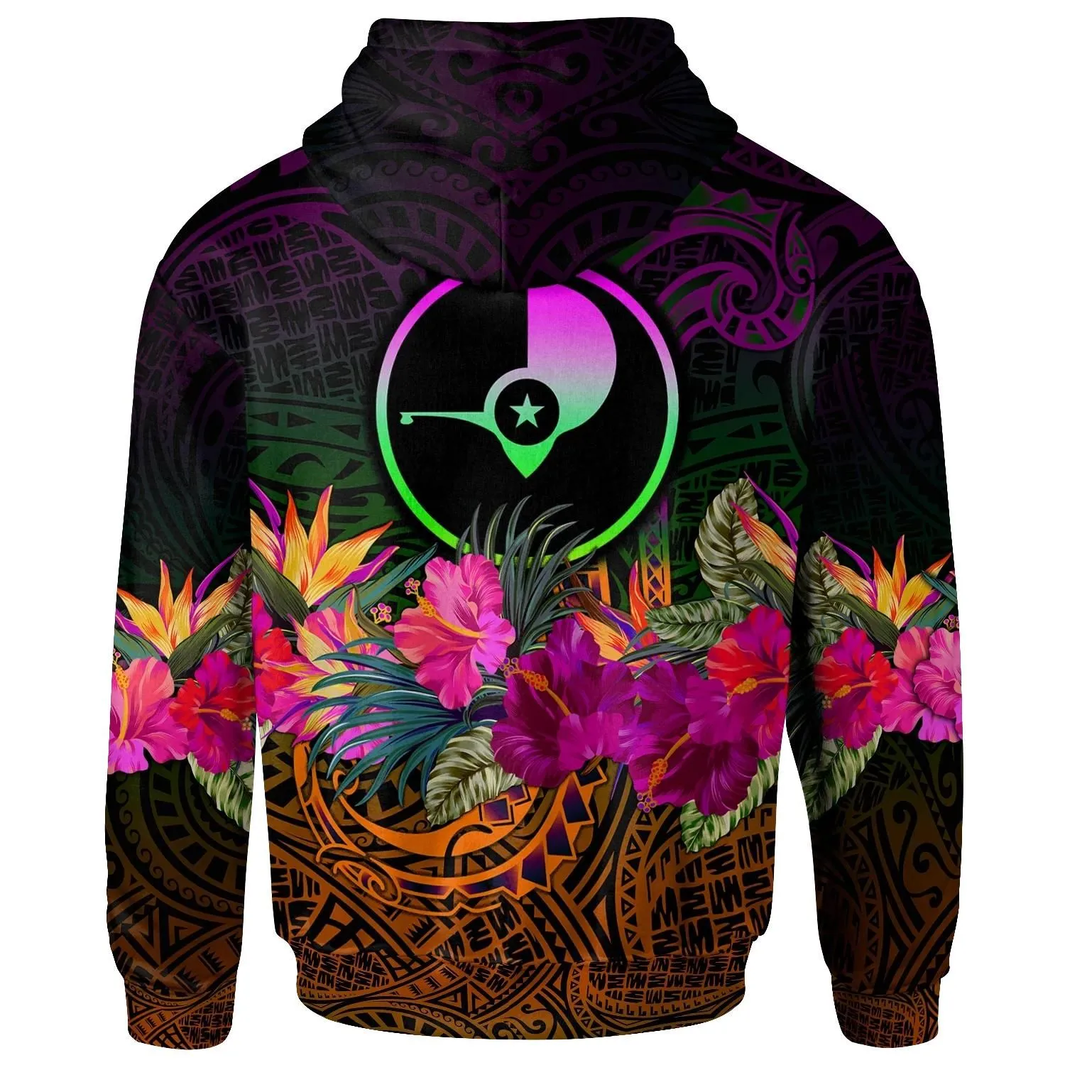 YAP Personalised Zip-Up Hoodie - Summer Hibiscus - BN15