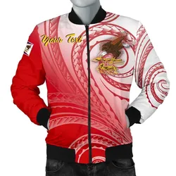 American Samoa Polynesian Custom Personalised Personalized Mens Bomber Jacket - Bald Eagle (Red)