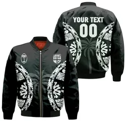 (Custom Personalised) Fiji Rugby Sevens Fijian Tapa Pattern Bomber Jacket - LT12