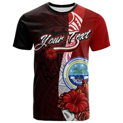 Federated States of Micronesia Personalised Custom T-Shirt - Coat Of Arm With Hibiscus - BN12