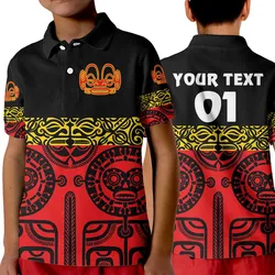 (Custom Personalised) Marquesas Islands Polo Shirt KID Marquesan Tattoo Special Style - Red LT8