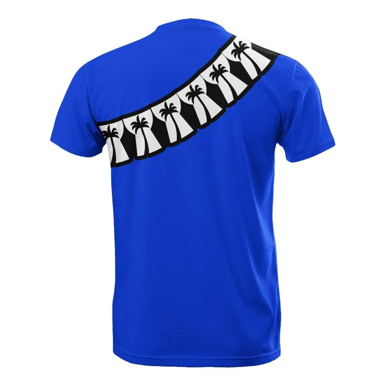 Guam T-Shirt - Polynesian Pattern Blue With Hibiscus