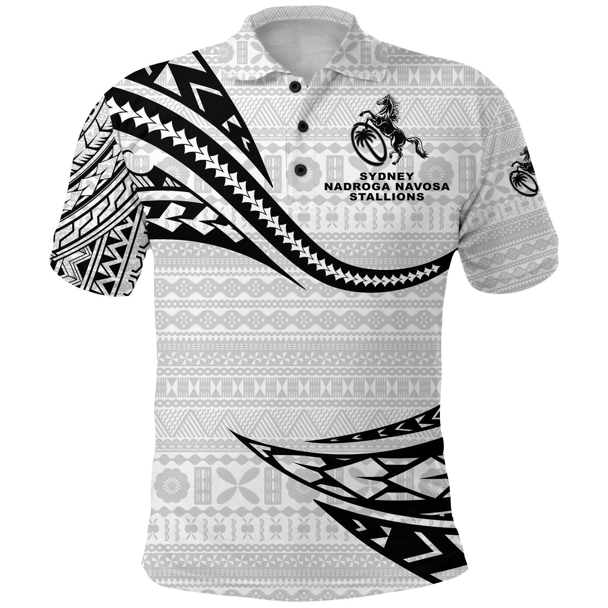 Fiji Rugby Polo Shirt Sydney Nadroga Navosa Stallions Unique Version - White LT8