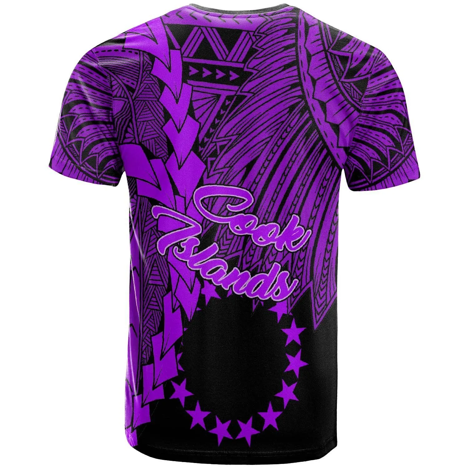 Cook Islands Polynesian Custom Personalised T-Shirt - Tribal Wave Tattoo Purple - BN12