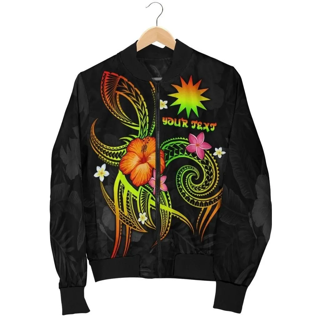 Nauru Polynesian Personalised Women's Bomber Jacket - Legend of Nauru (Reggae) - BN15