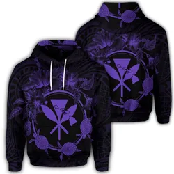 Hawaiian Kanaka Turtle Hibiscus Polynesian Hoodie - Anthea Style Purple