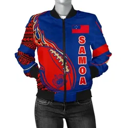 Alohawaii Jacket - Bomber Jacket Samoa - Rugby Ball Fire - BN09