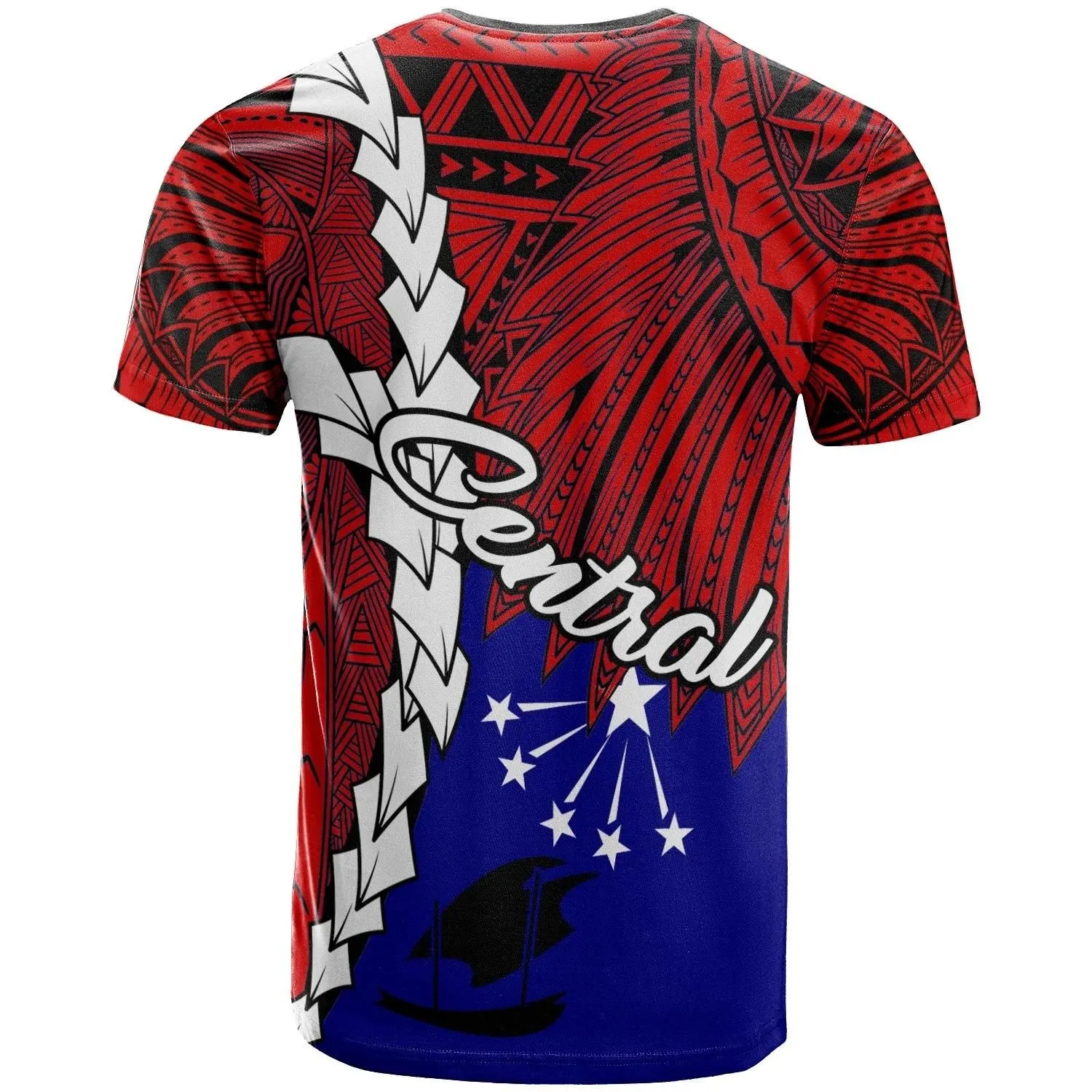 Papua New Guinea Central Province Polynesian T-Shirt - Tribal Wave Tattoo - BN12