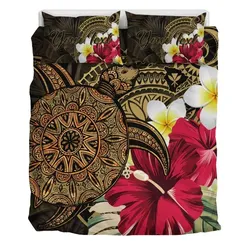 Alohawaii Home Set - Hawaii Turtle Mandala Bedding Set Polynesian Hibiscus AH J1