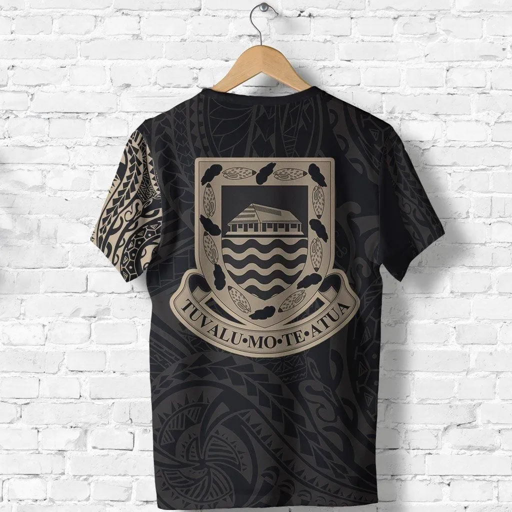 Tuvalu T shirt - Tuvalu Coat Of Arms Polynesian Tattoo Style
