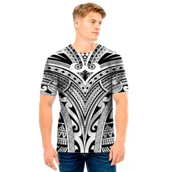 Tribal Maori Polynesian Tattoo Print Mens T-Shirt