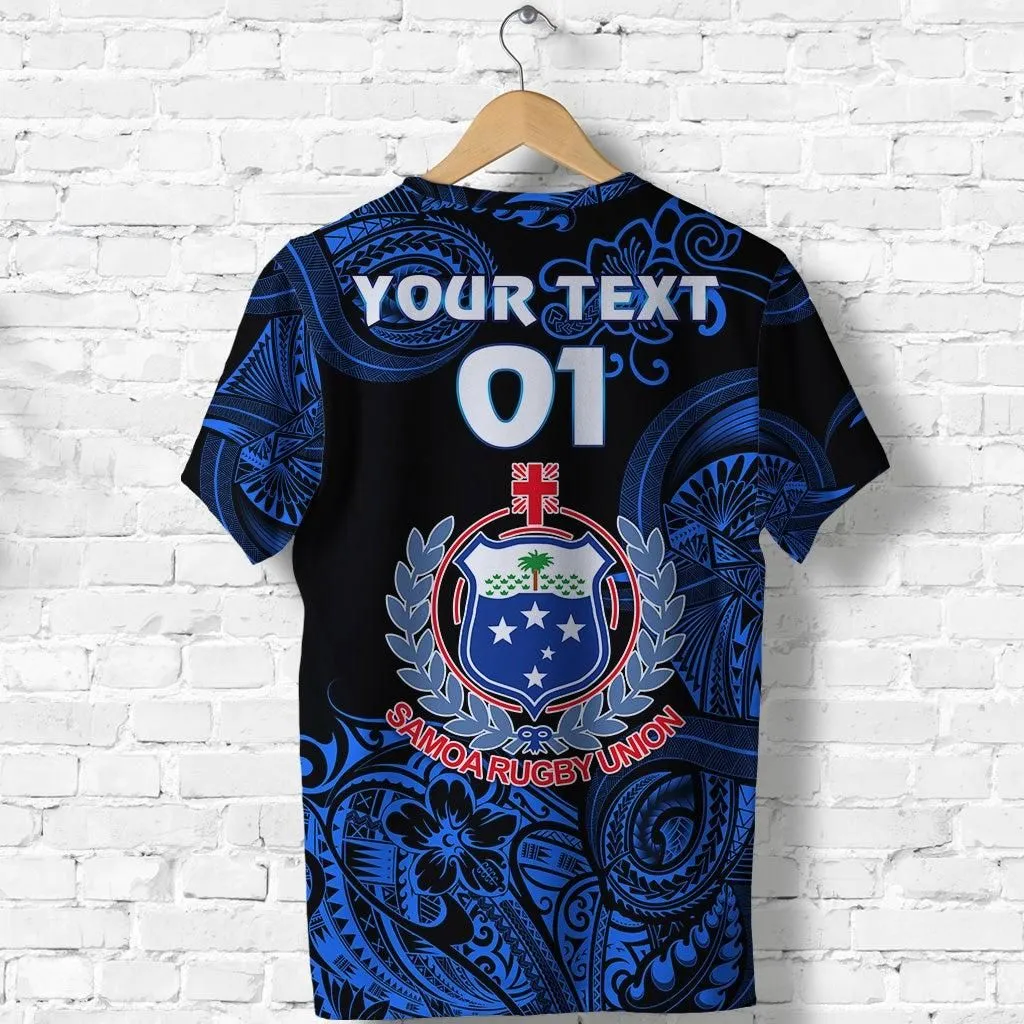 (Custom Personalised) Samoa Manu T Shirt Rugby Unique Style - Black LT8