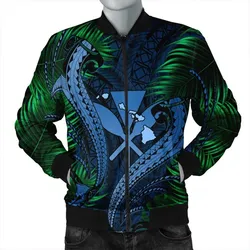 Hawaii Shark Polynesian Tropical Bomber Jacket - Pastel