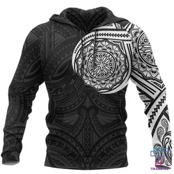 Tmarc Tee Polynesian Native Flowers Tattoo Style Hoodie NVD1355