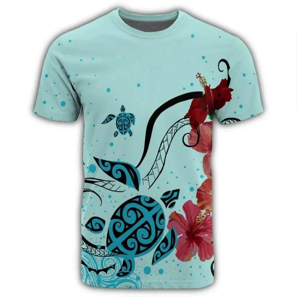Alohawaii Tee - Hawaiian Sea Turtle Hibiscus Brilliant Polynesian T-shirt AH - JR