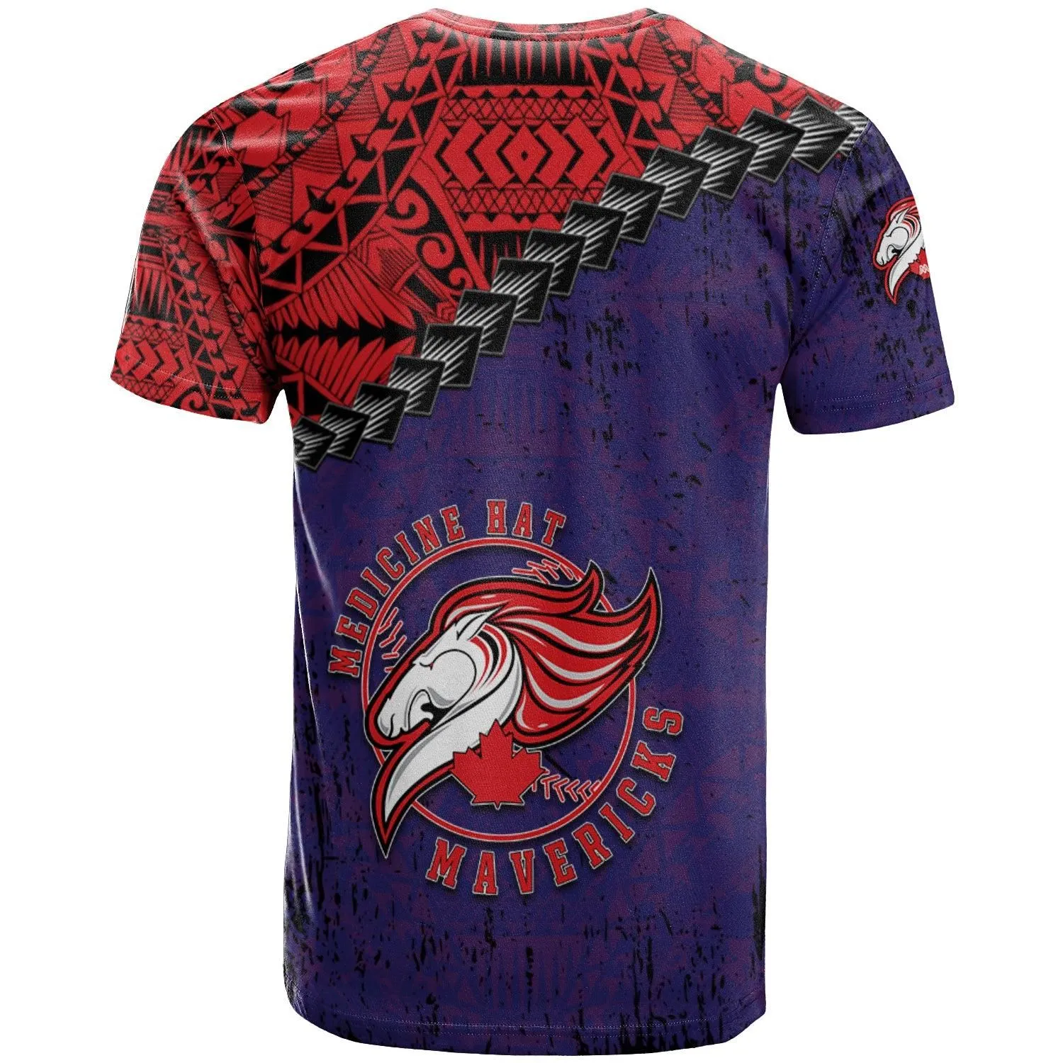 Medicine Hat Mavericks T-shirt Grunge Polynesian Tattoo - CA BASEBALL
