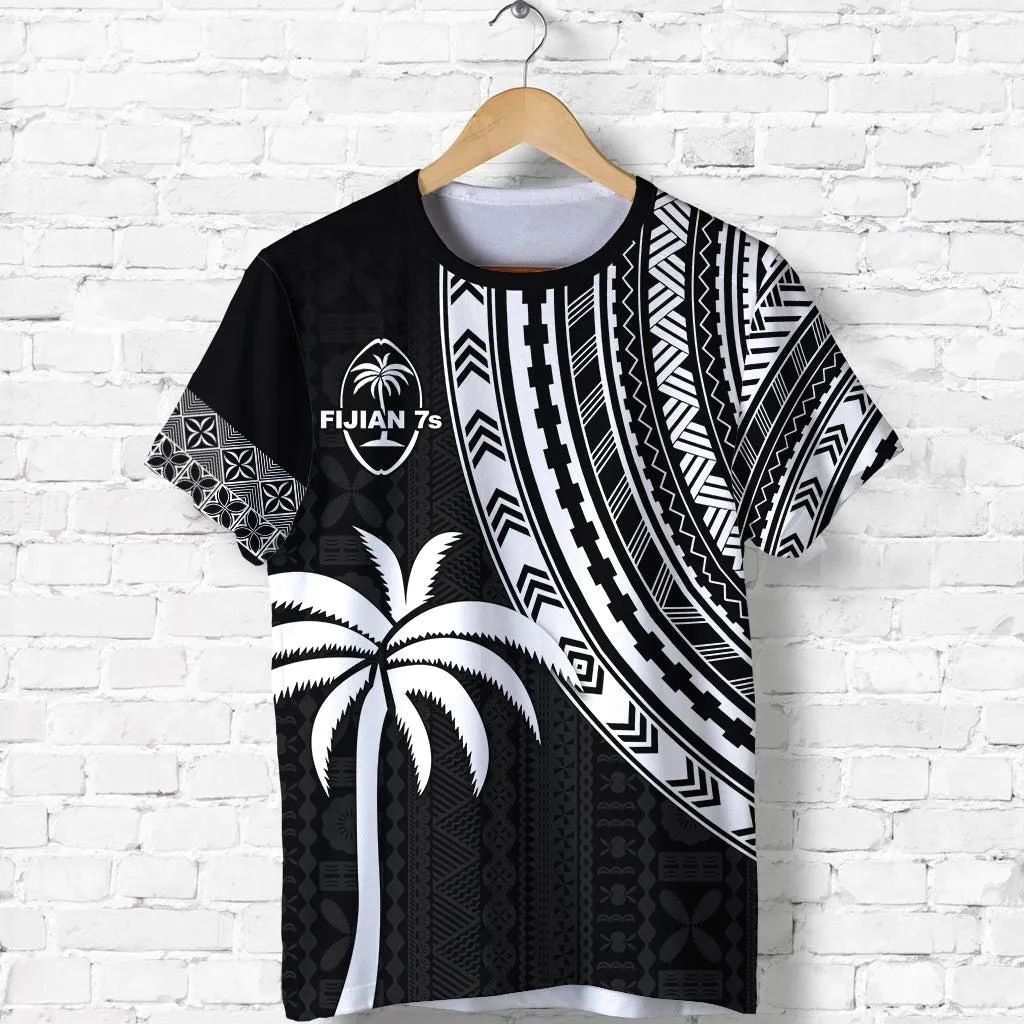 (Custom Personalised) Fiji Rugby Sevens T Shirt Fijian 7s Tapa Polynesian - Custom Text and Number LT13
