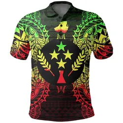 Kosrae Polo Shirt - Kosrae Flag Map Polynesian Tattoo Reggae