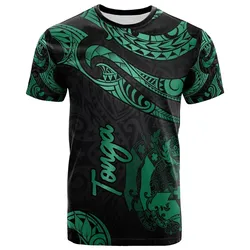 Tonga Polynesian T shirt - Poly Tattoo Green Version