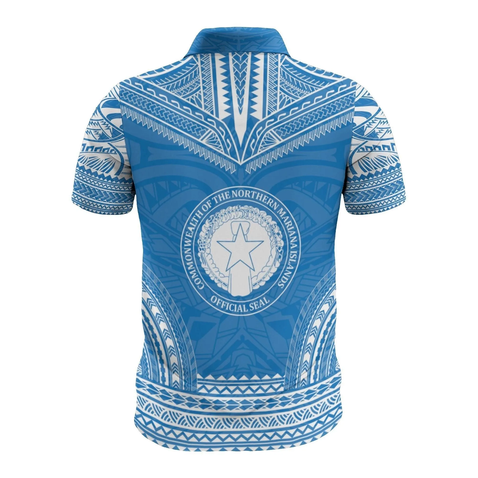 Northern Mariana Island Custom Personalised Polo Shirt - Northern Mariana Island Seal Polynesian Chief Tattoo Flag Version
