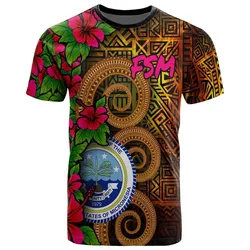 Federated States Of Micronesia T-Shirt Hibiscus Vintage  12