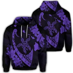 Alohawaii Hoodie - Hawaiian Map Hibiscus Turtle Fish Hook Polynesian Hoodie Purple - AH - J5R
