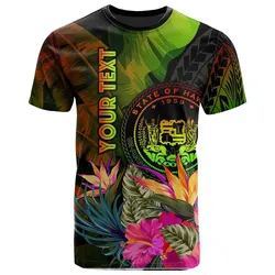 Polynesian Hawaii Polynesian Personalised T-Shirt -  Hibiscus and Banana Leaves - BN15