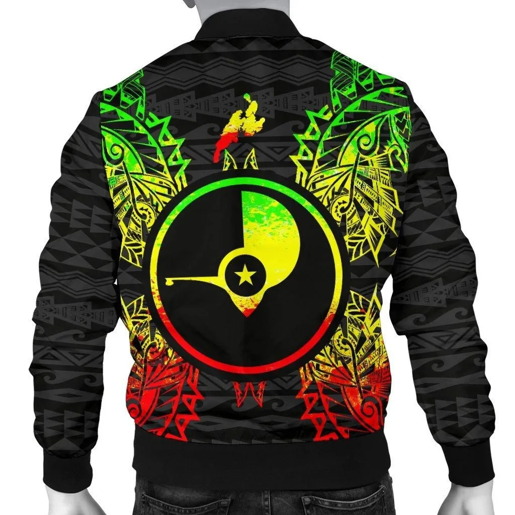 Yap Polynesian Mens Bomber Jacket Map Reggae