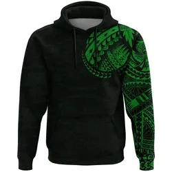 Polynesian Hoodie Tattoo Style Dark Green A7