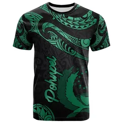 Pohnpei Micronesia T shirt - Poly Tattoo Green Version