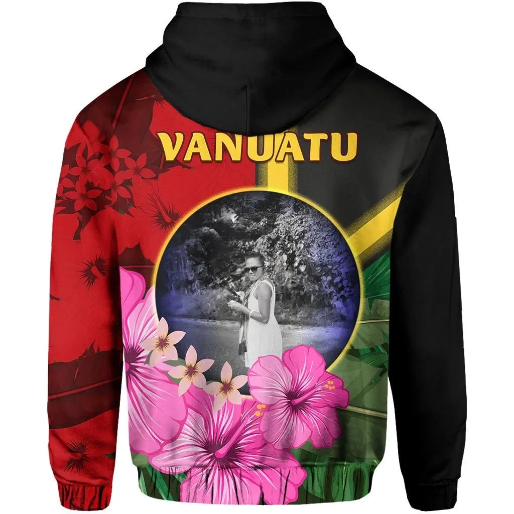 (JACKLINE) Vanuatu Hoodie - Vanuatu Flag with Hibiscus LT13