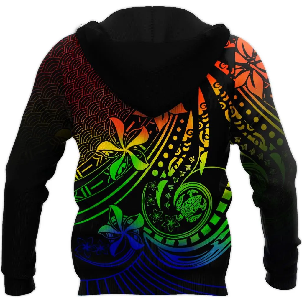 Amazing Polynesian Tattoo And Frangipani Flower Unisex Deluxe Hoodie ML