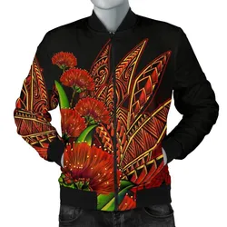 Polynesian Hawaii Mens Bomber Jacket - Ohia Lehua