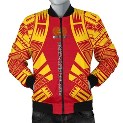 Papua New Guinea Men Bomber Jackets - Polynesian Tattoo Flag